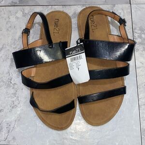Brand new size 7 black sandal slipper for women Rue21 brand